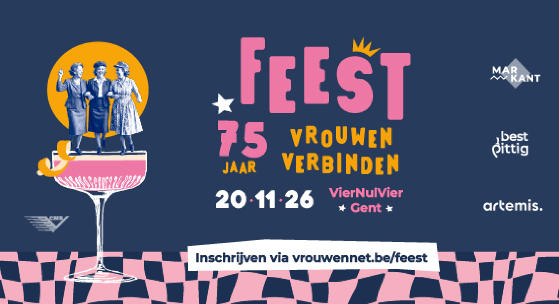 Feest 20 november vrijwilligers vrouwen verbinden 75 jaar viernulvier gent SEO